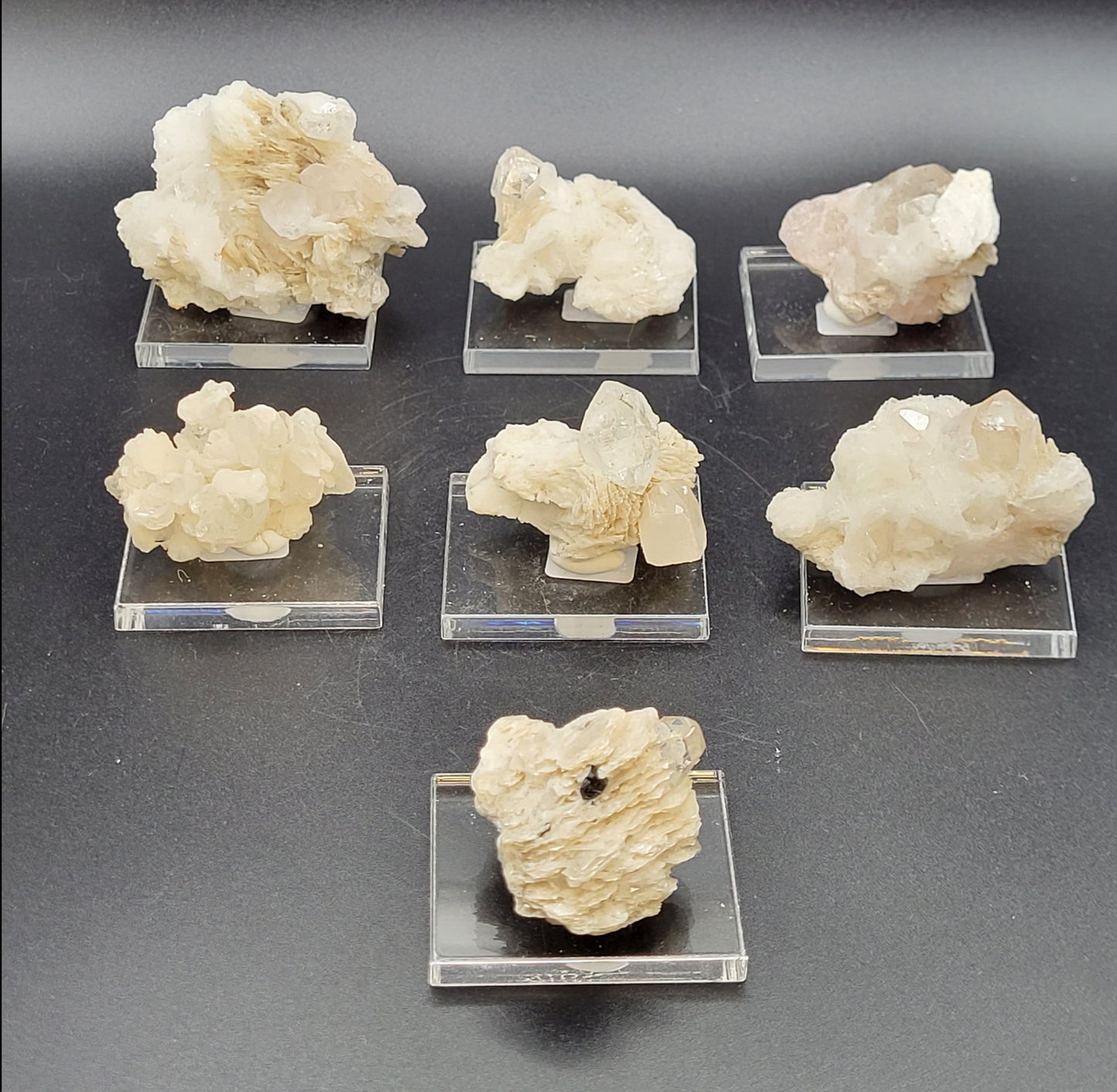 Mixed mineral specimens - Albite, Feldspar, Apophyllite