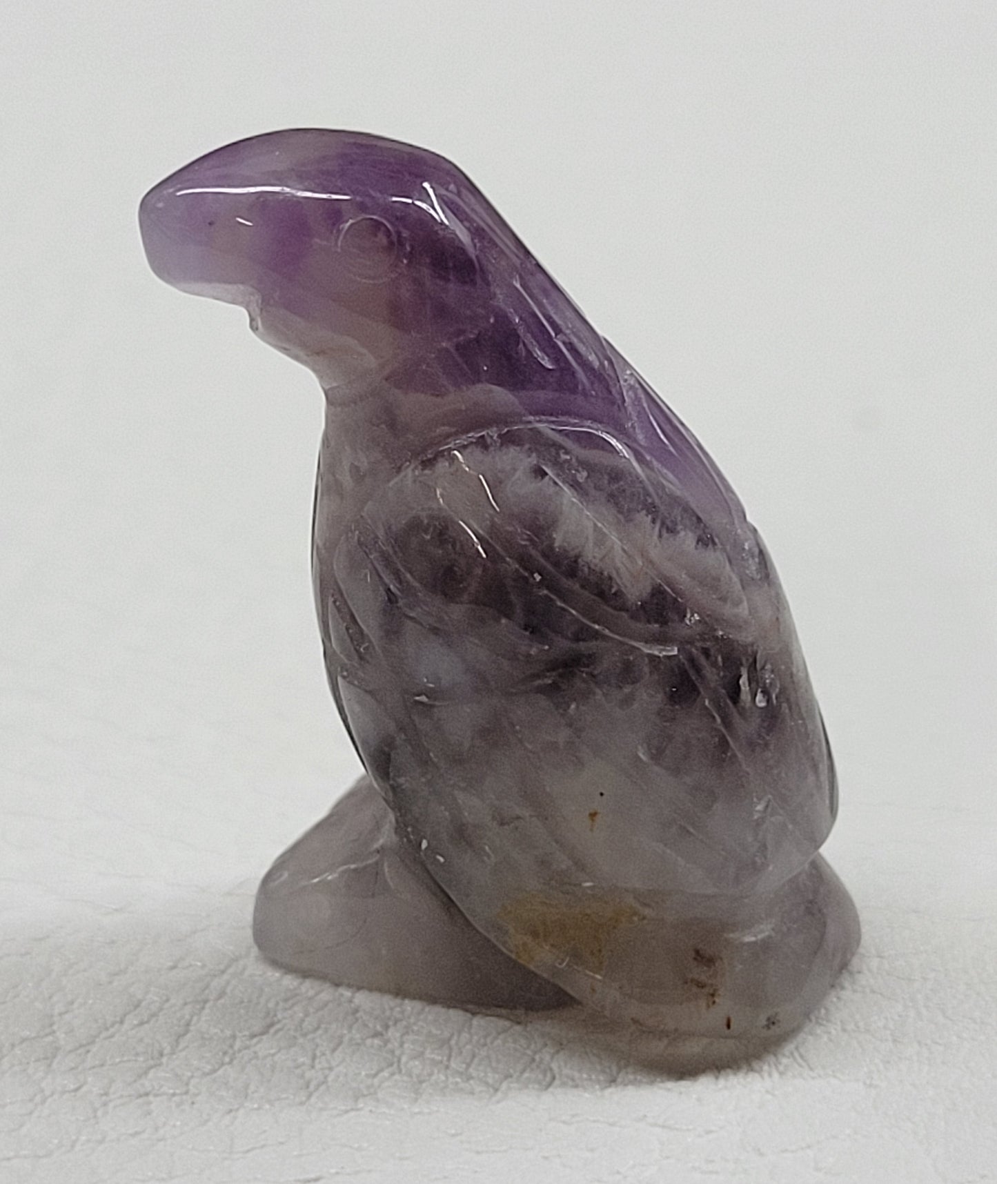 Amethyst raven carved crystal
