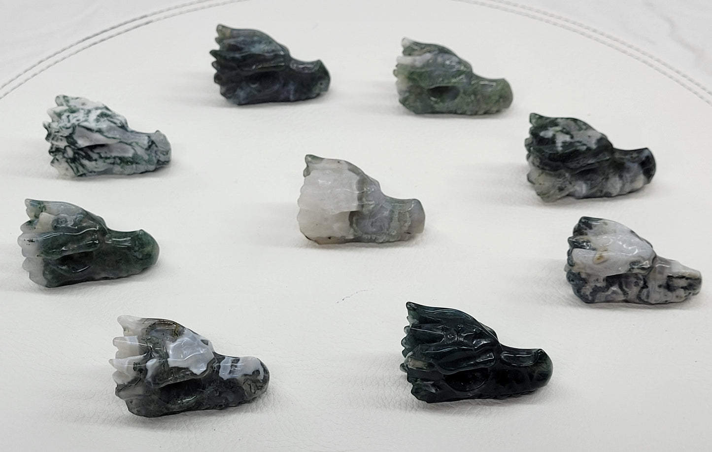 Dragon head - Moss Agate (M)