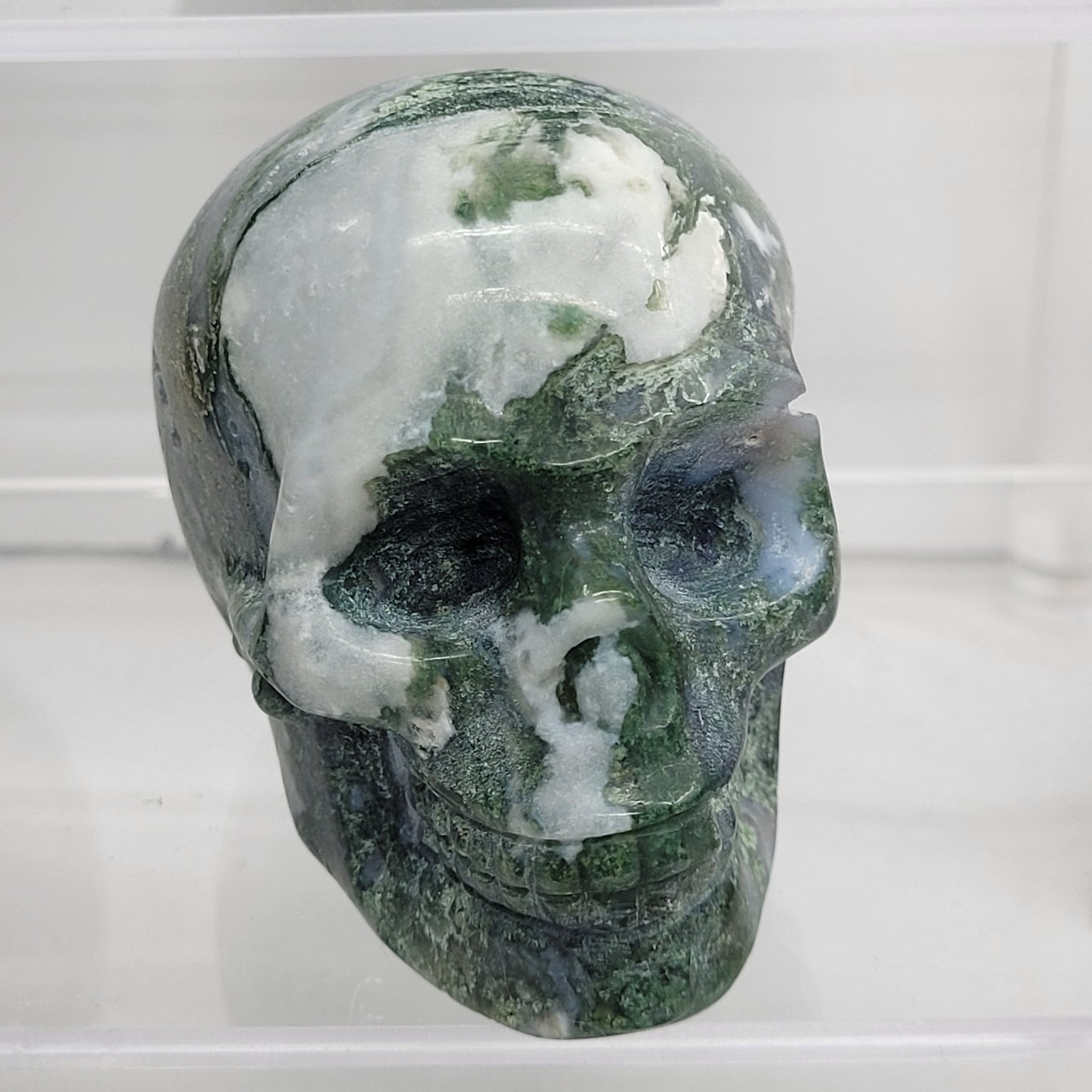 Skull large - Moss Agate