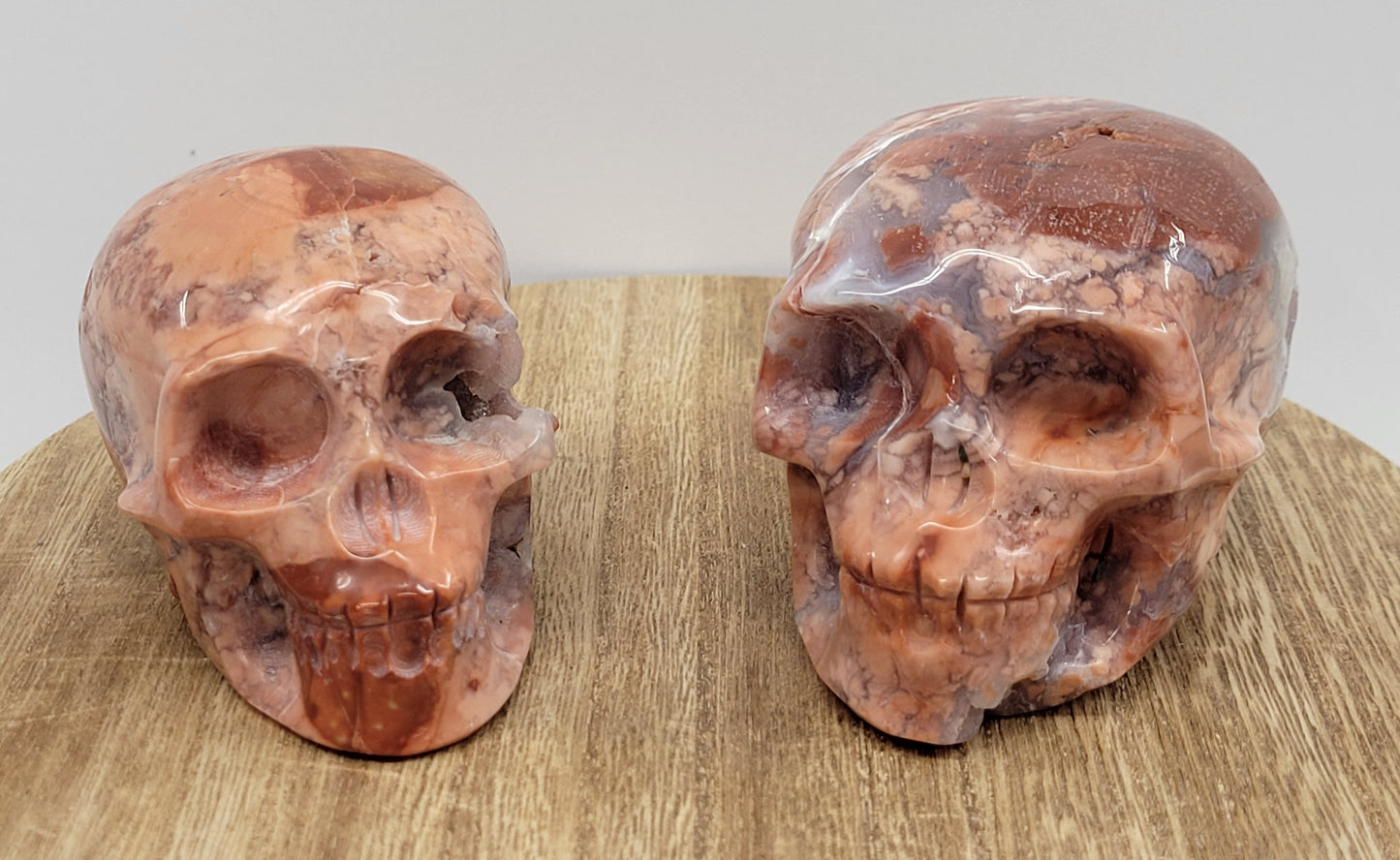 Skull large - Cotton Candy Agate (Pink Agate)