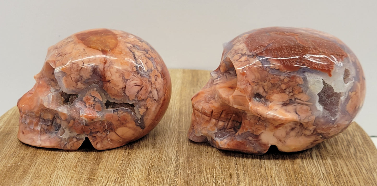 Skull large - Cotton Candy Agate (Pink Agate)