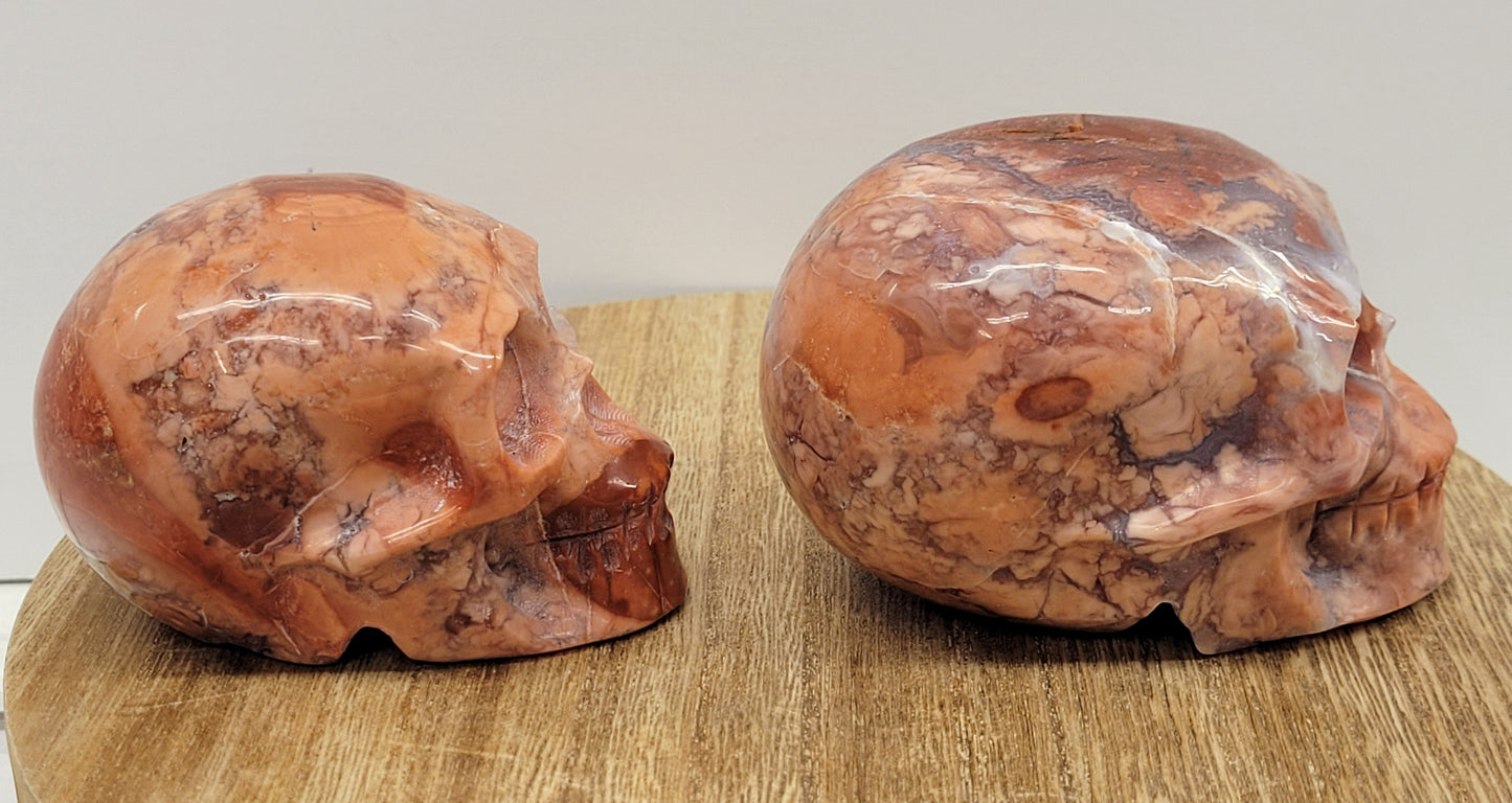 Skull large - Cotton Candy Agate (Pink Agate)