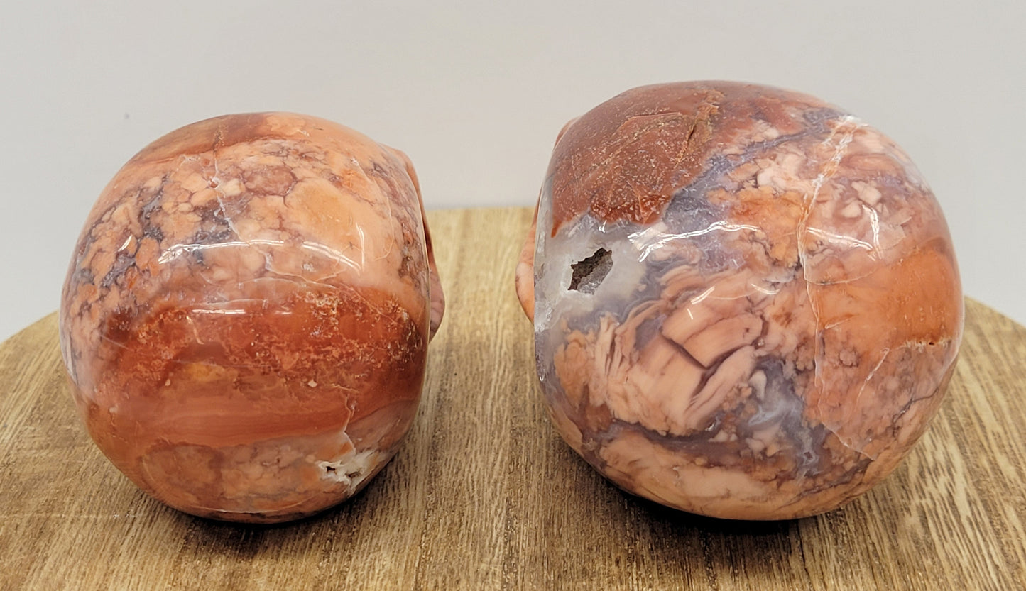 Skull large - Cotton Candy Agate (Pink Agate)