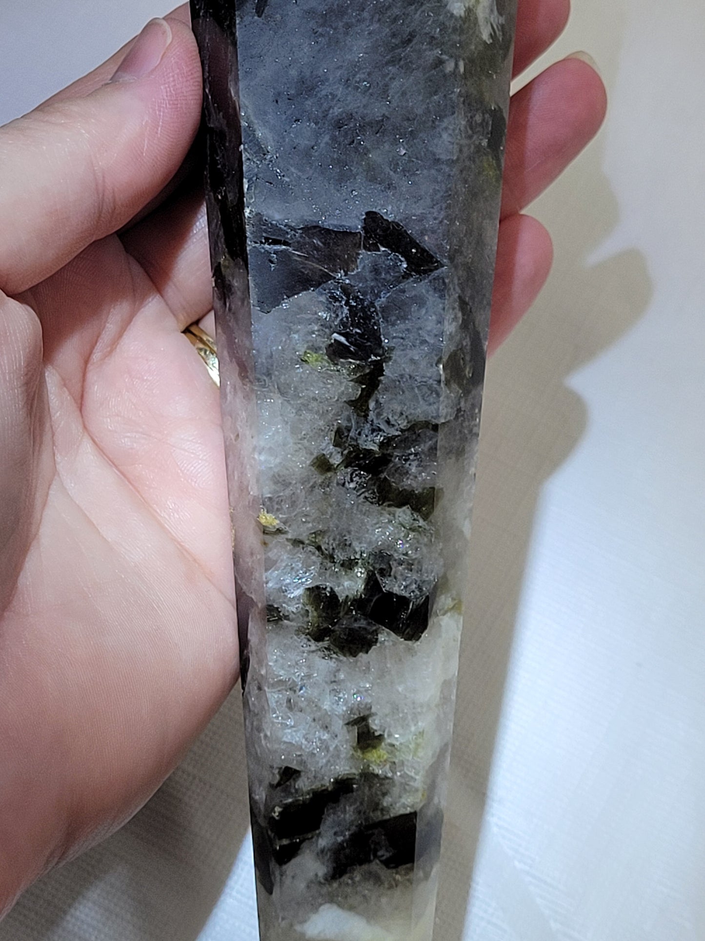 Smoky Quartz w/ Mica wand