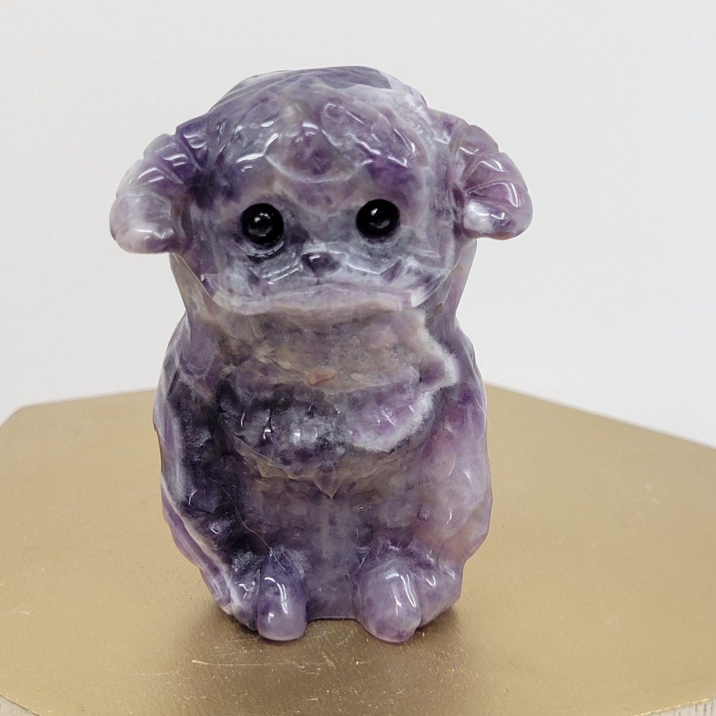Dream Amethyst crystal figure resembling the character Ludo from the movie 'Labyrinth'