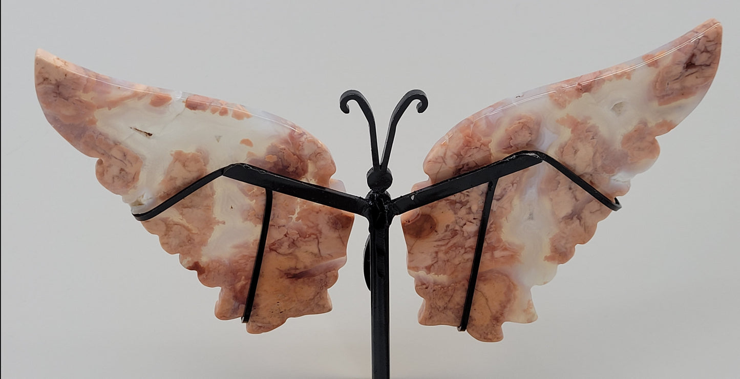 Wings - Cotton Candy Agate butterfly