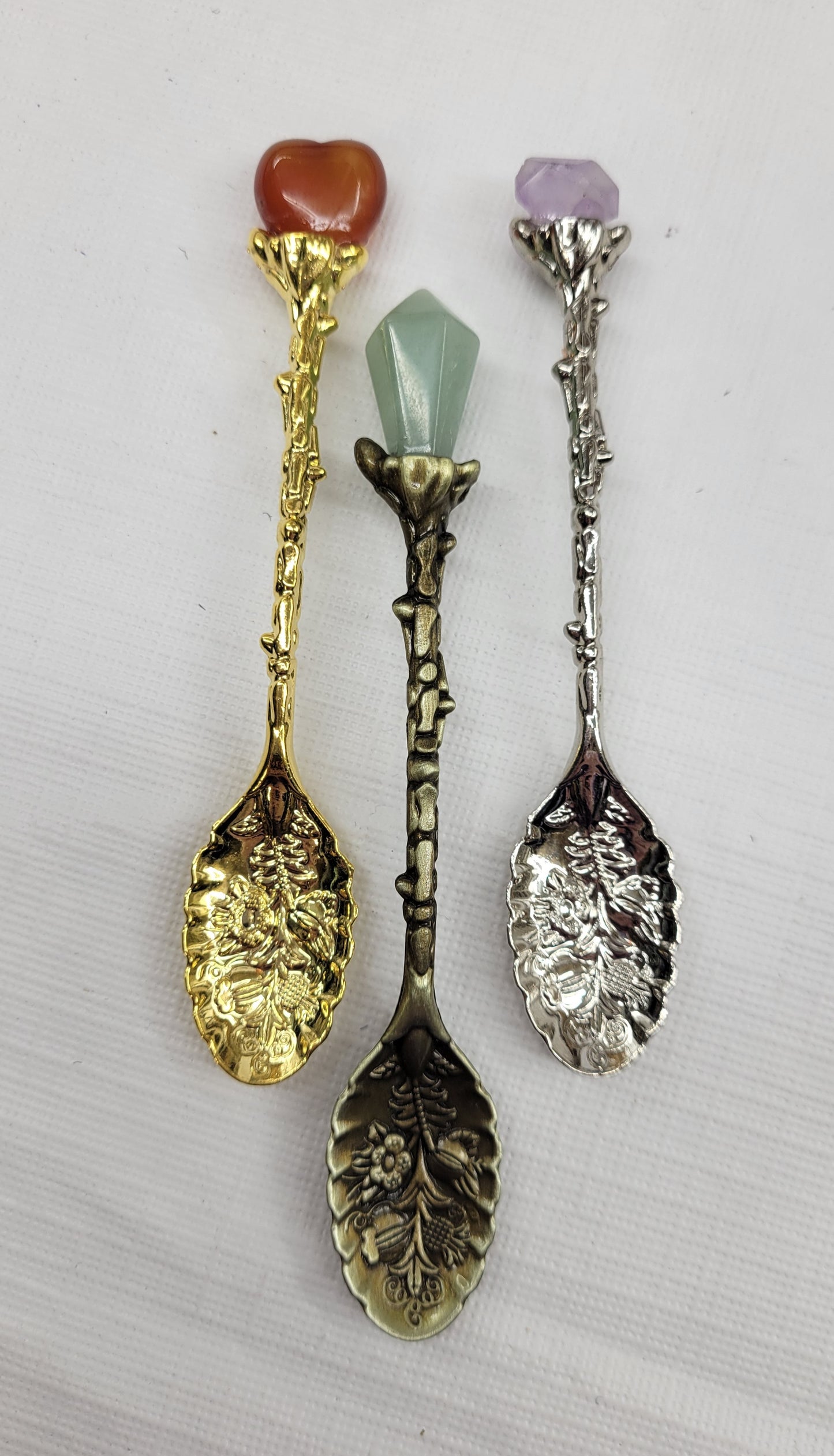 Crystal topped spoons