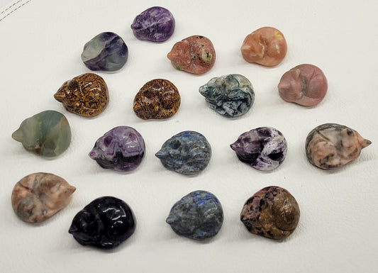 Cat/kitty carvings - sleeping (small)