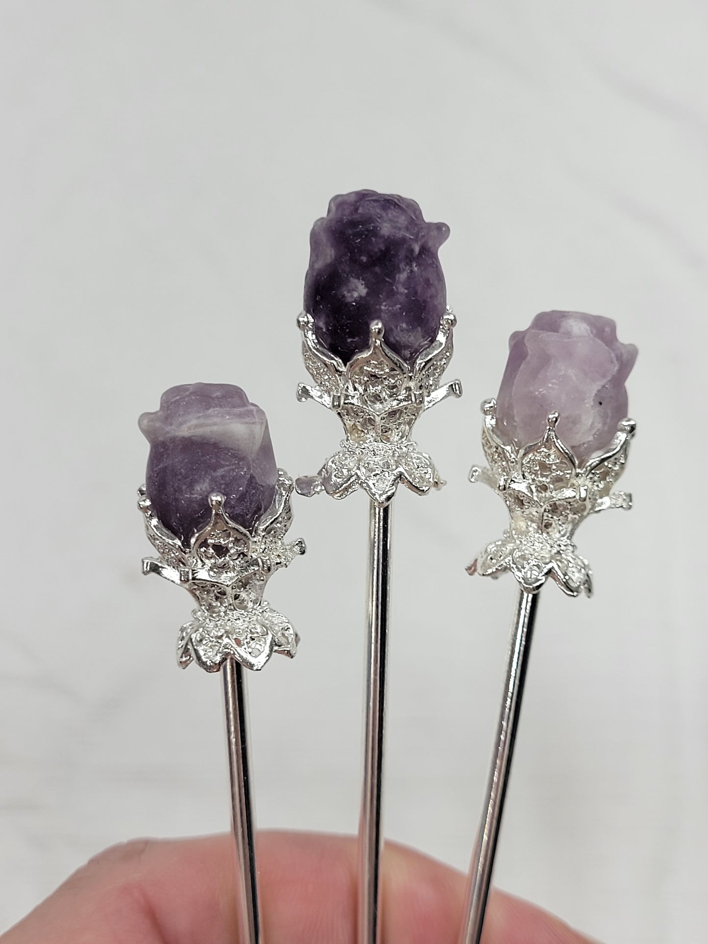 Rose hair pins