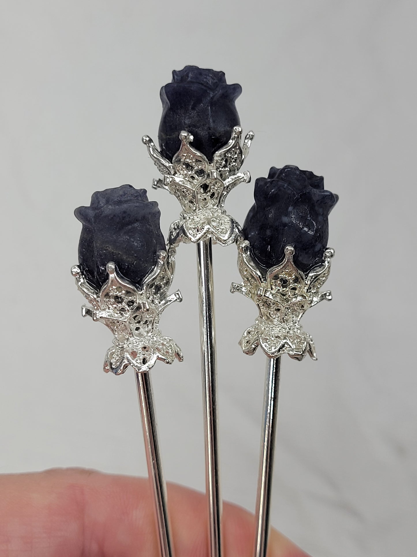 Rose hair pins