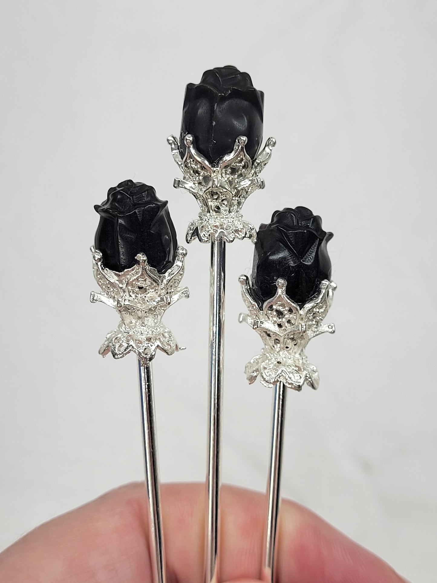 Rose hair pins