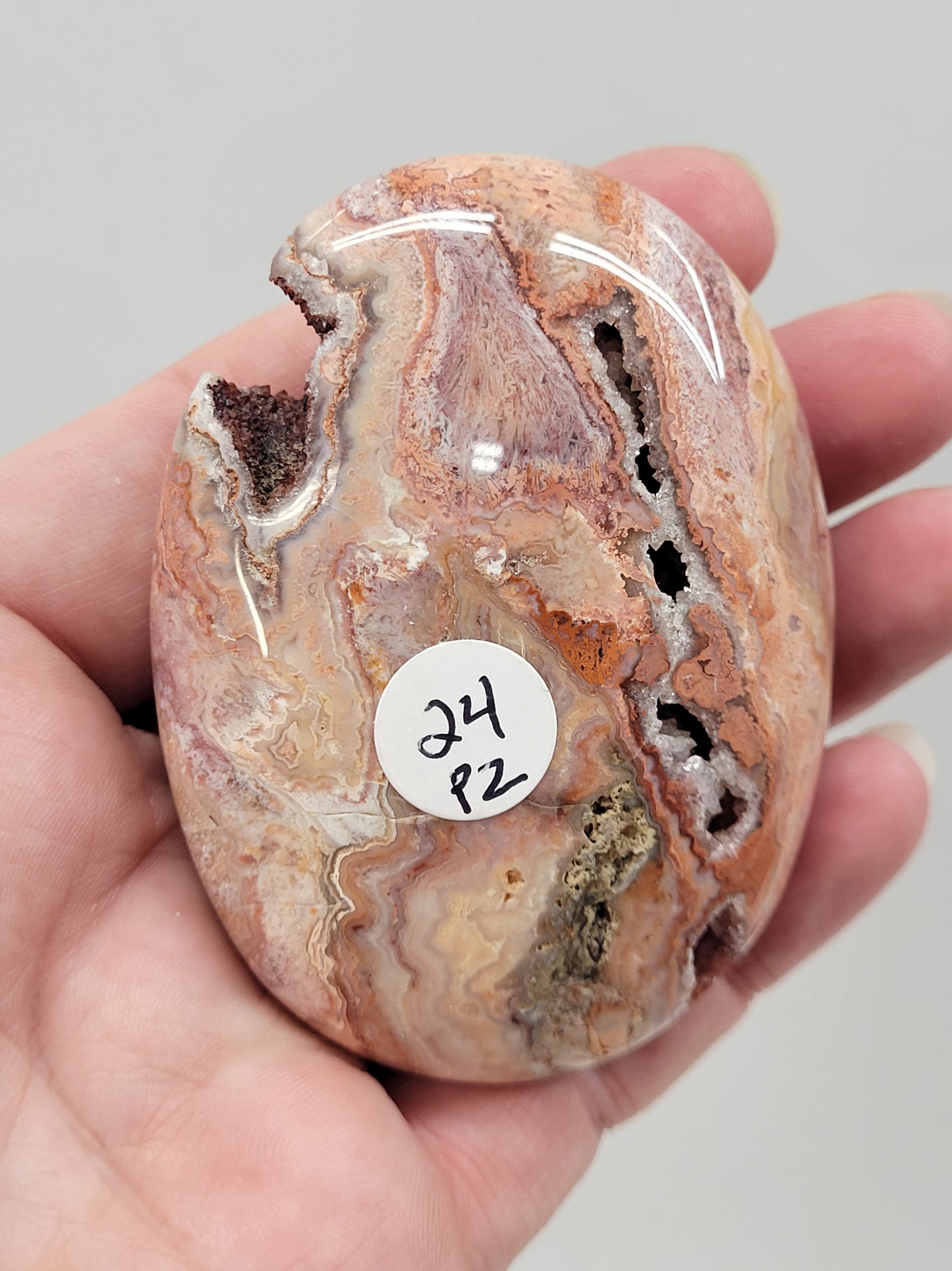 Palm - Pink Crazy Lace Agate