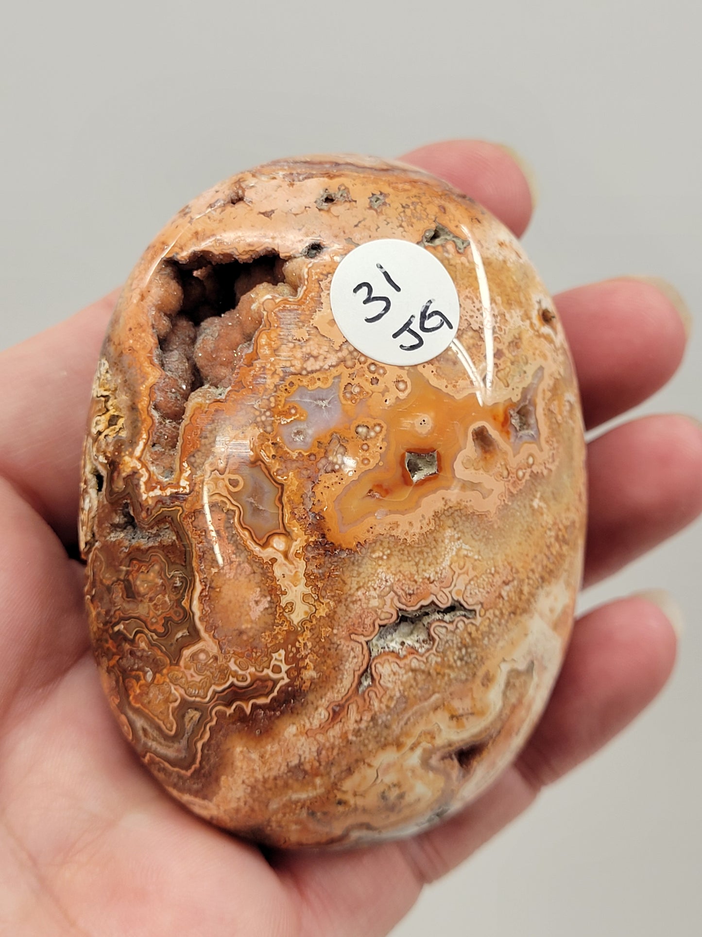 Palm - Pink Crazy Lace Agate