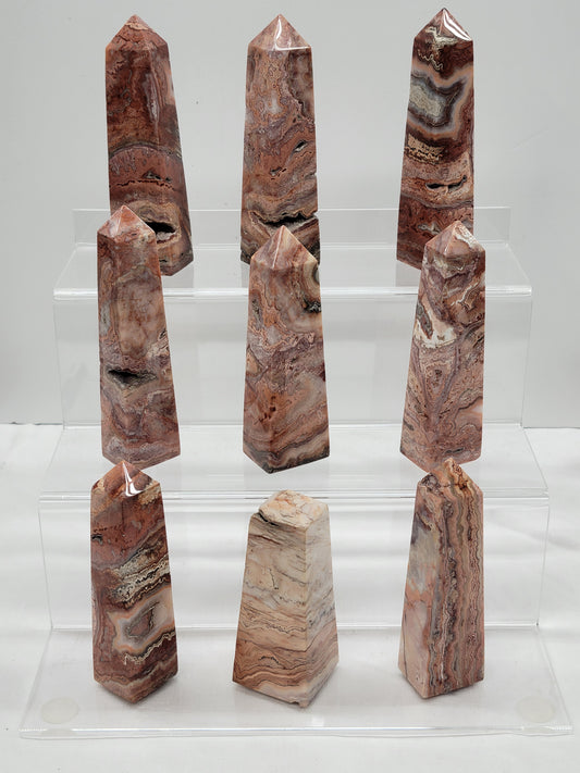 Pink Crazy Lace Agate tower