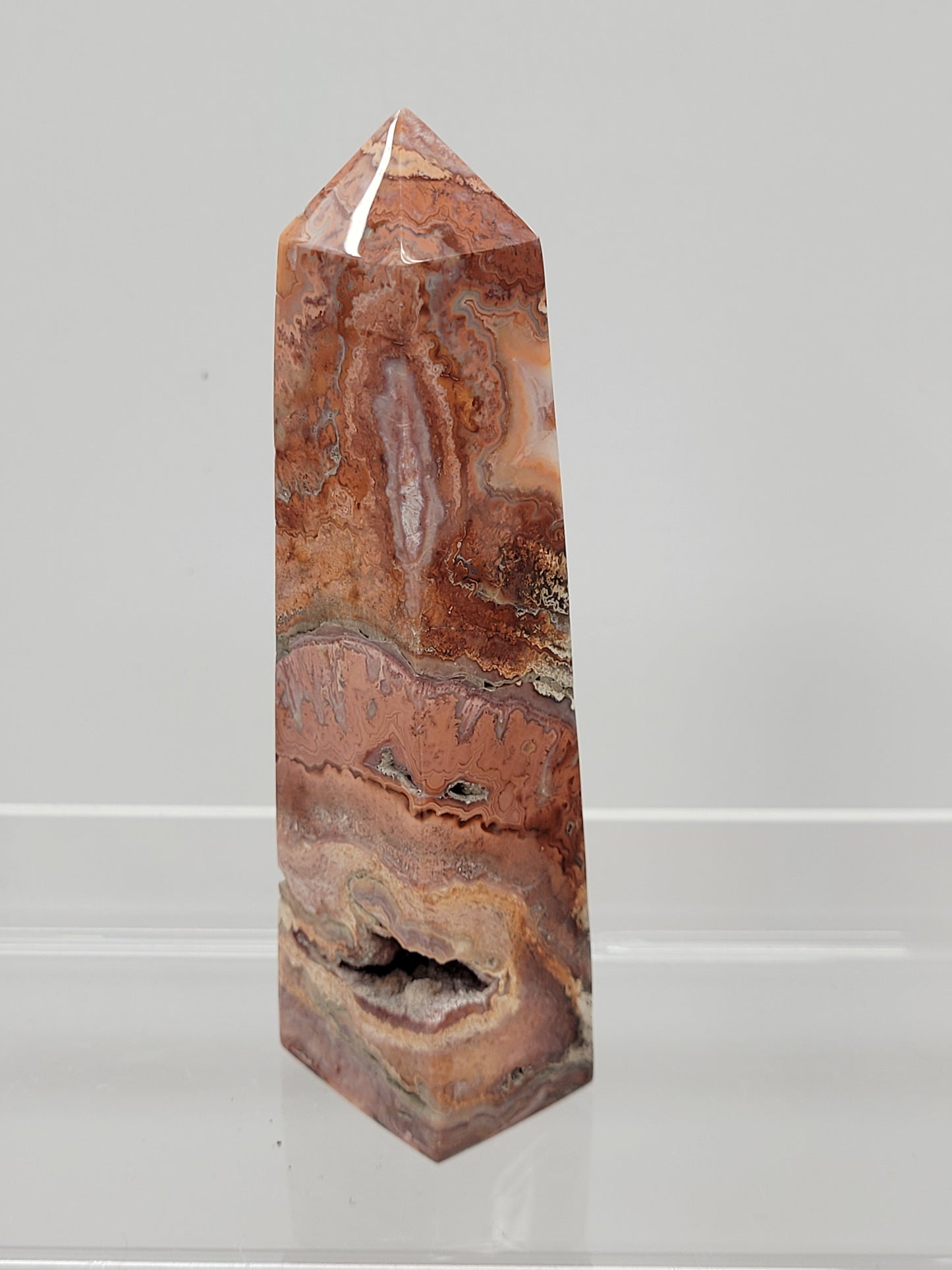 Pink Crazy Lace Agate tower