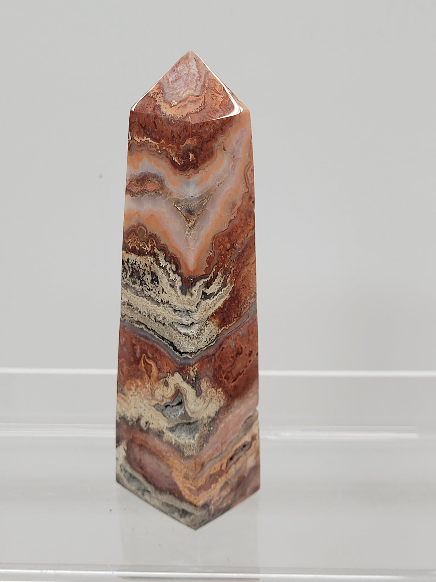 Pink Crazy Lace Agate tower