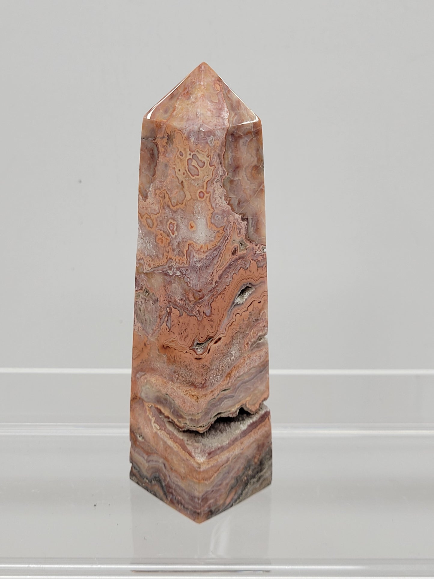 Pink Crazy Lace Agate tower