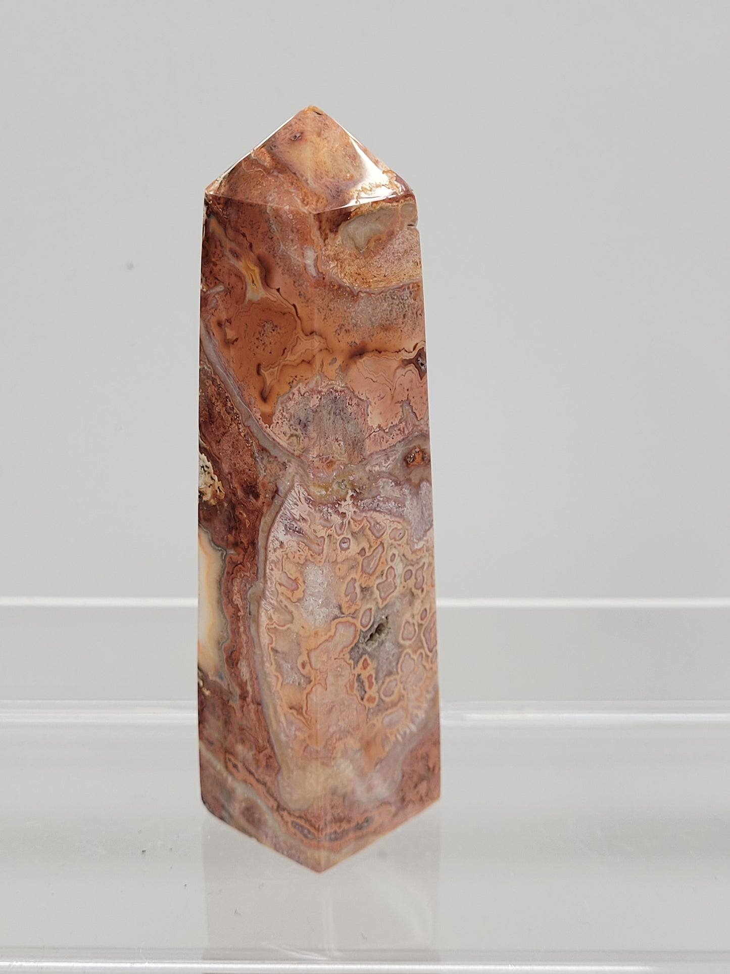 Pink Crazy Lace Agate tower