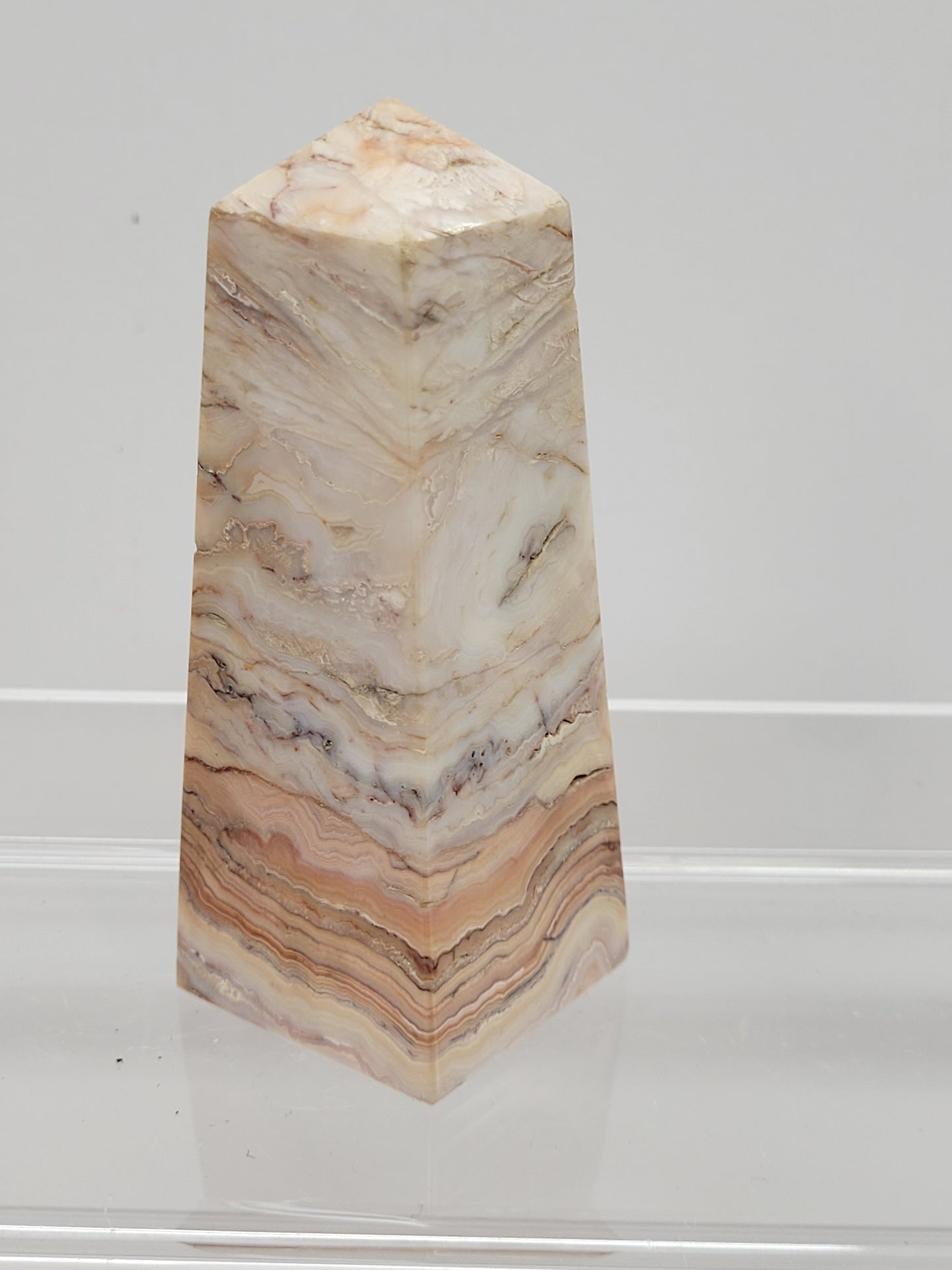 Pink Crazy Lace Agate tower