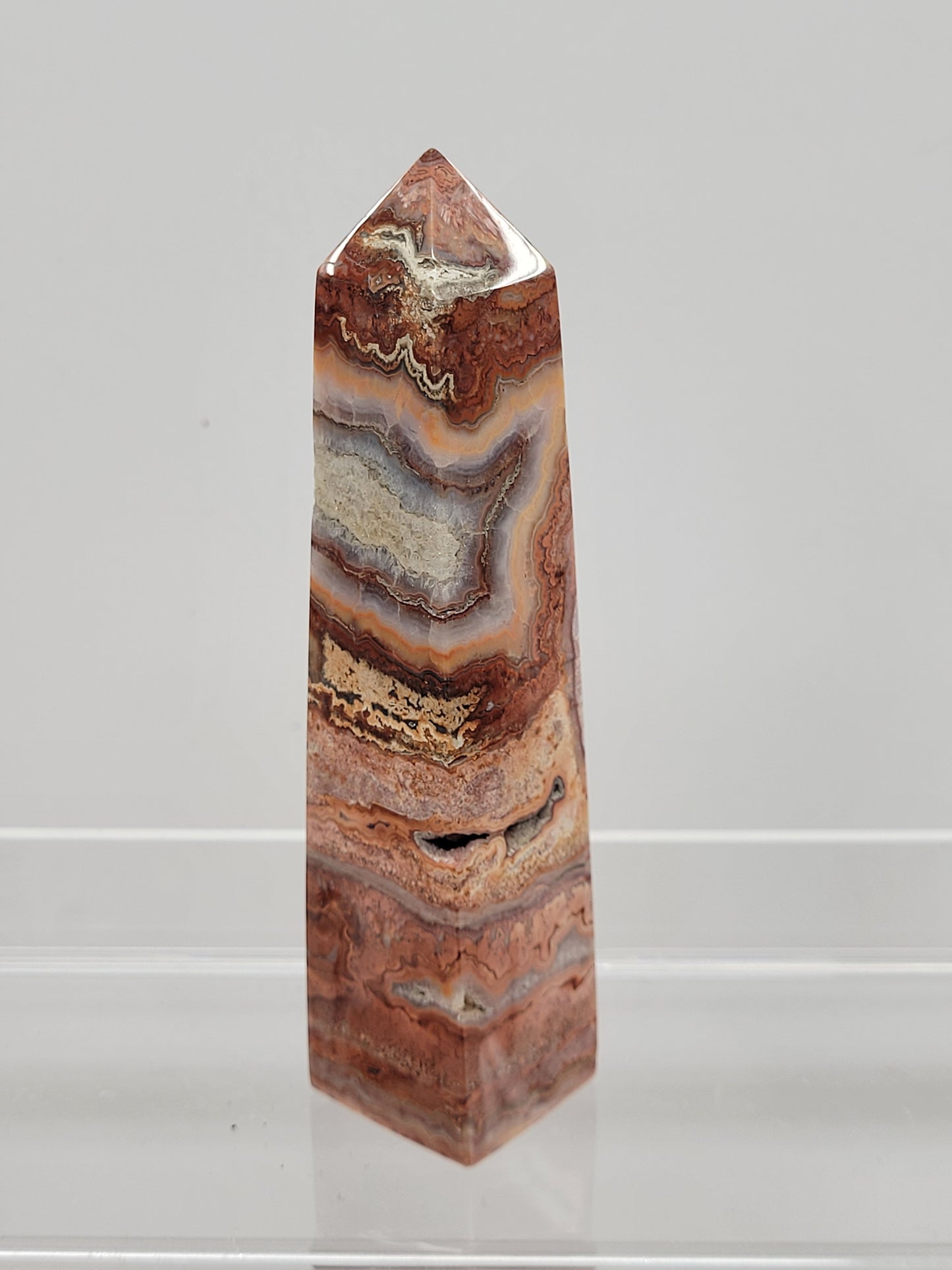 Pink Crazy Lace Agate tower