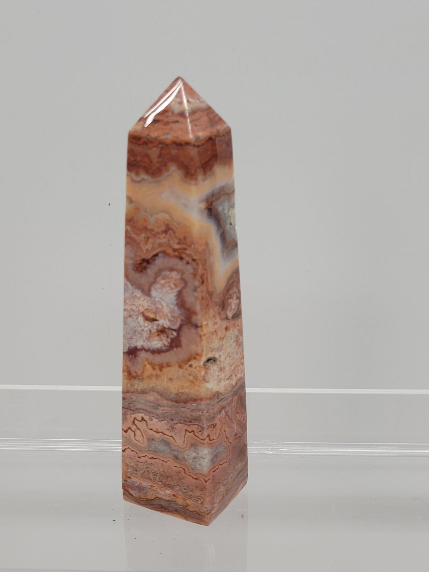 Pink Crazy Lace Agate tower