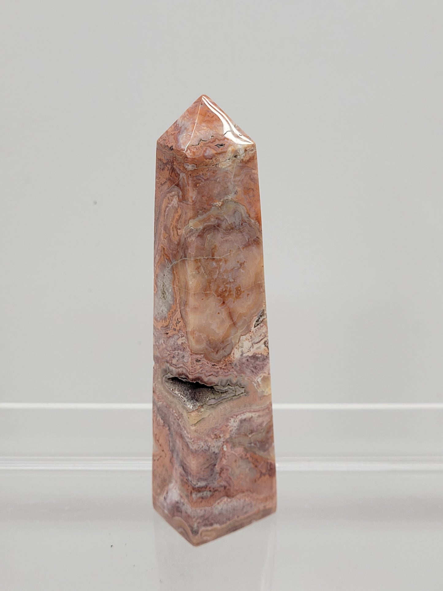Pink Crazy Lace Agate tower