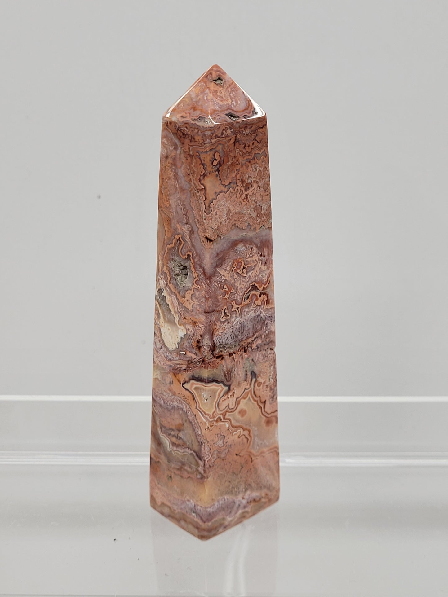 Pink Crazy Lace Agate tower