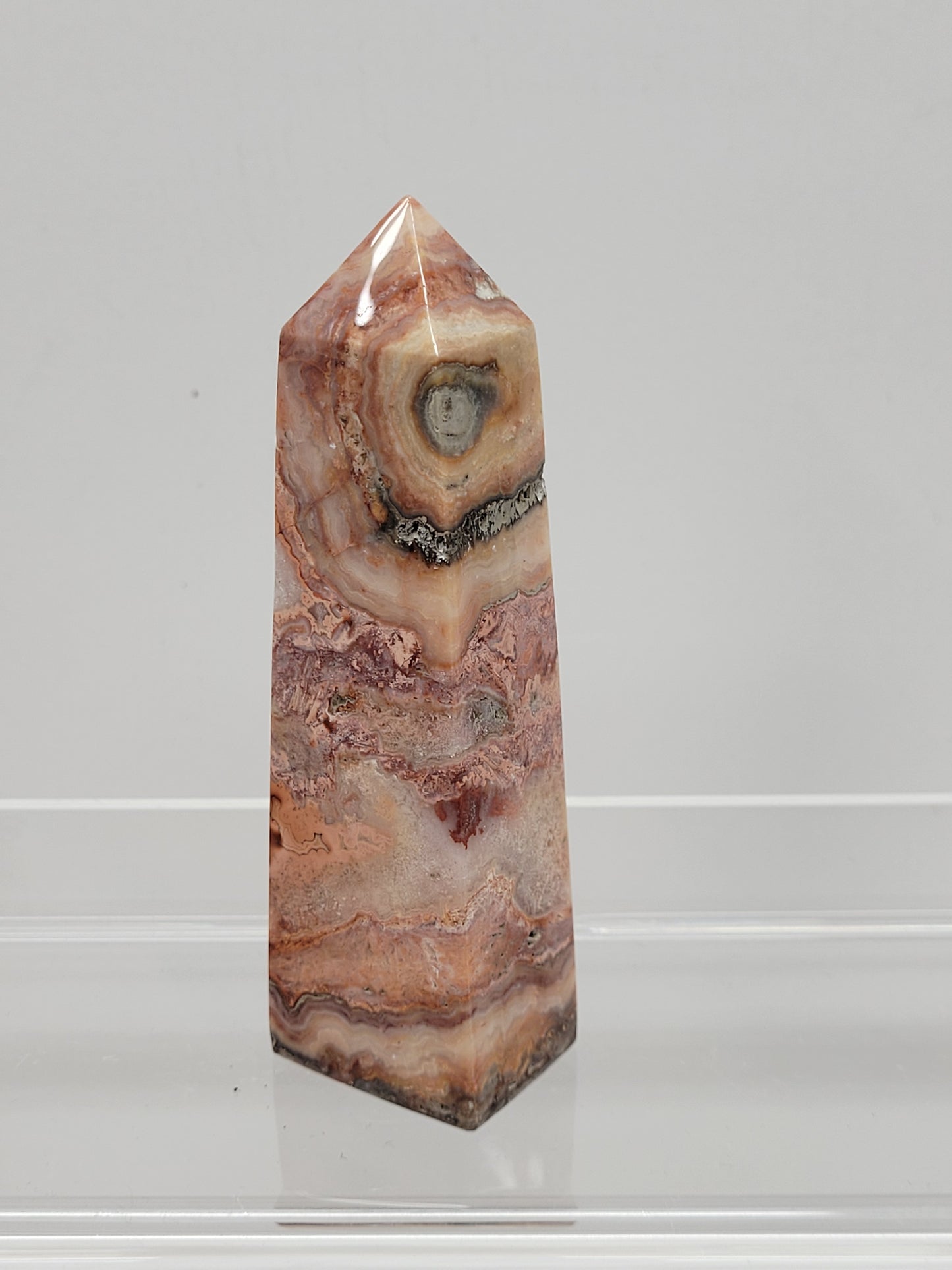 Pink Crazy Lace Agate tower