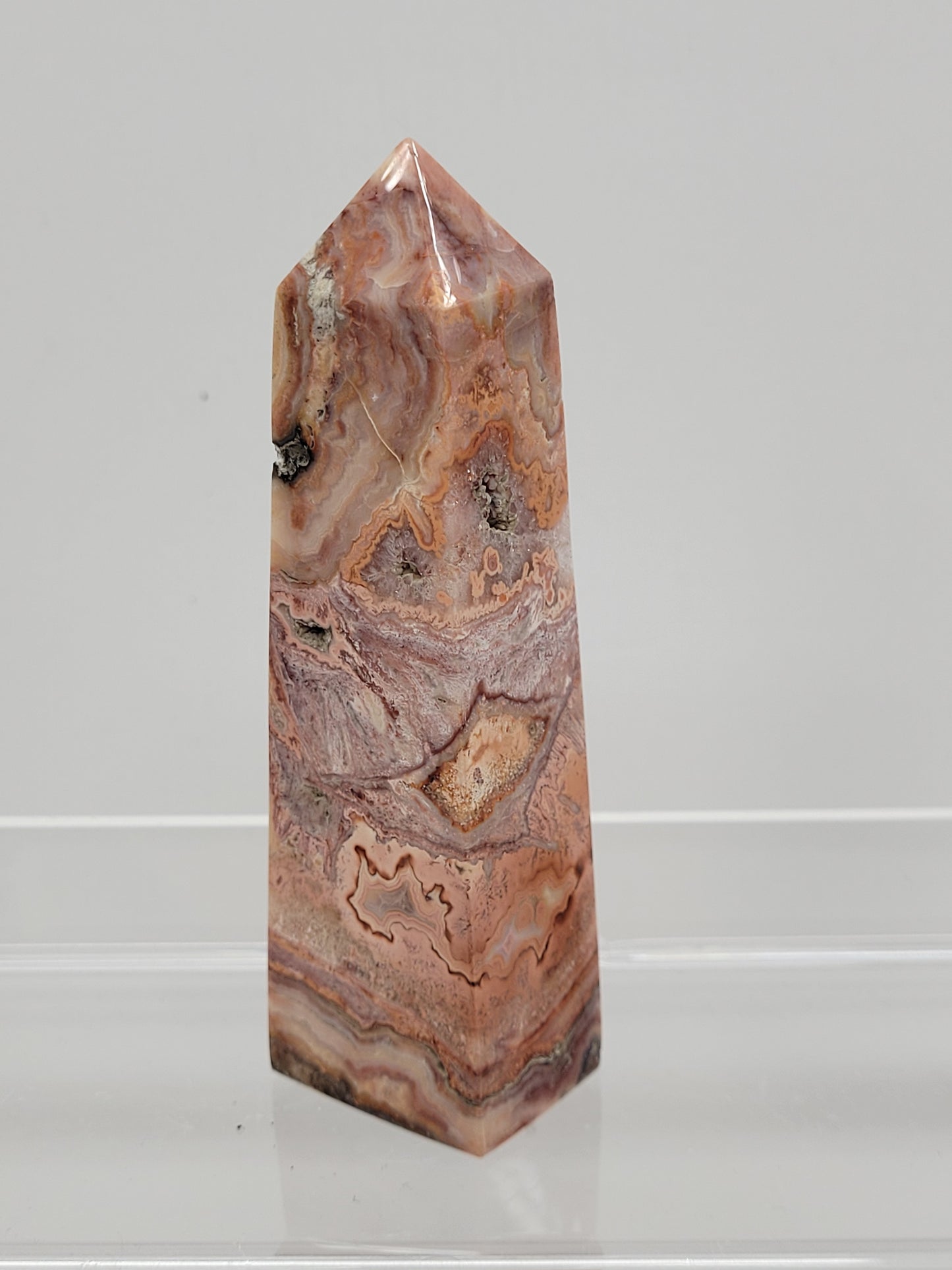 Pink Crazy Lace Agate tower