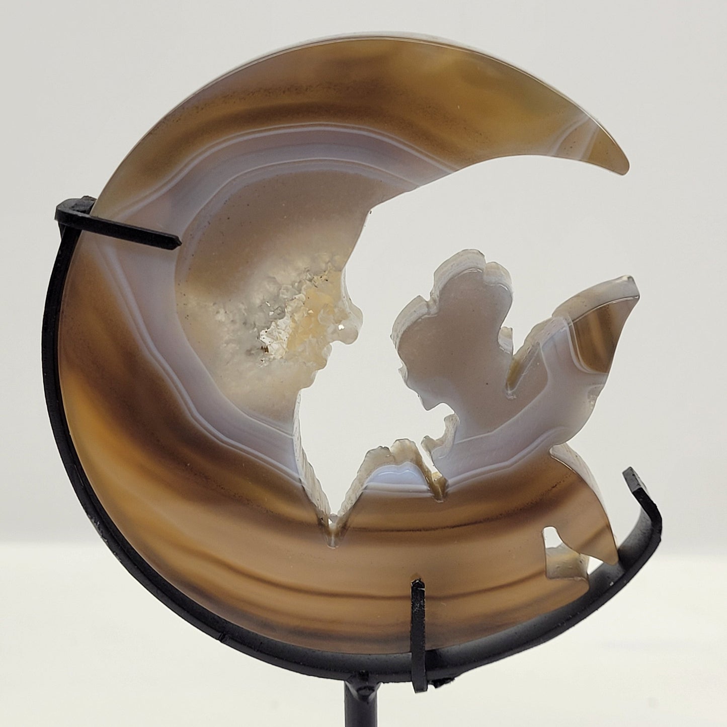 Drusy Agate Moon w/ fairy