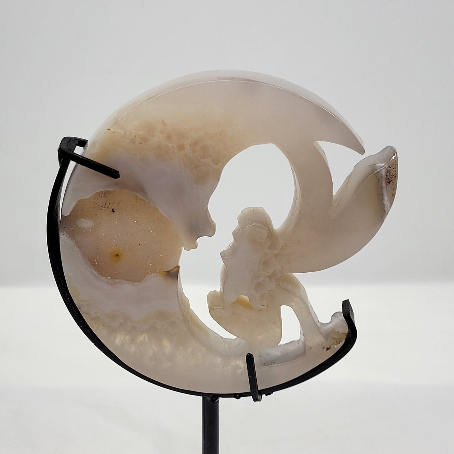 Drusy Agate Moon w/ fairy