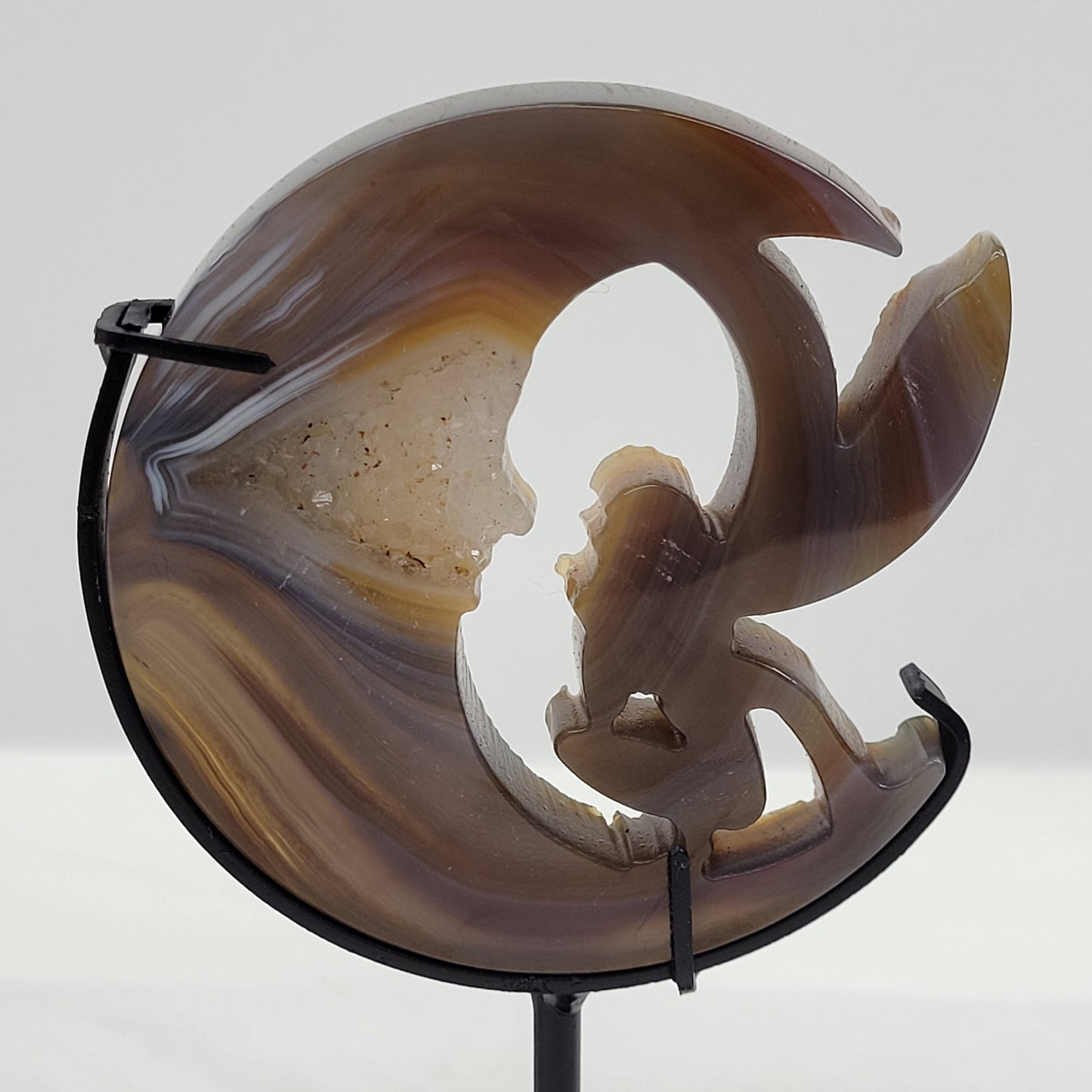 Drusy Agate Moon w/ fairy