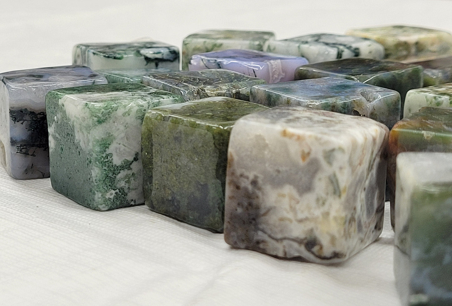 Moss Agate cubes
