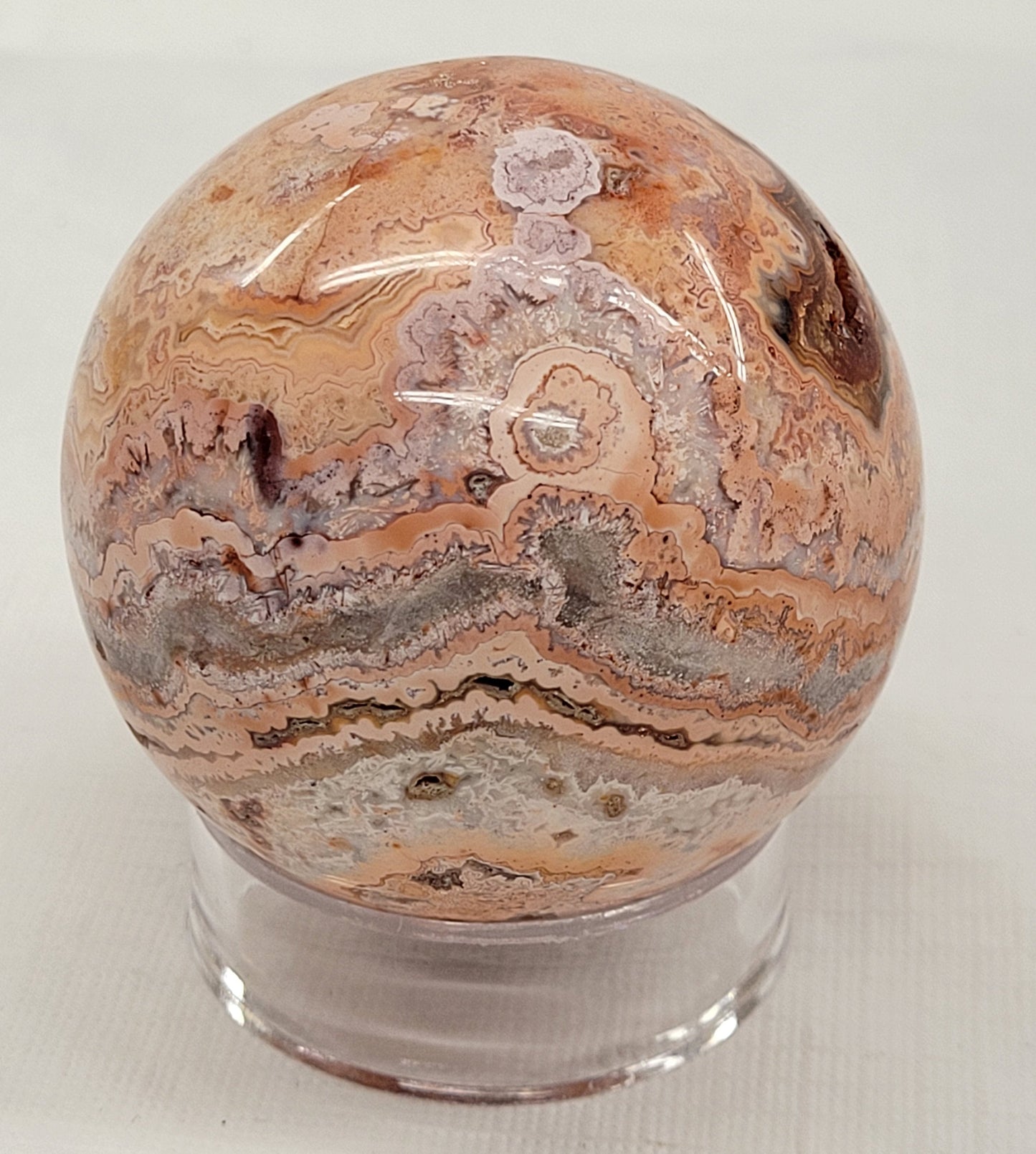 Pink Crazy Lace Agate sphere