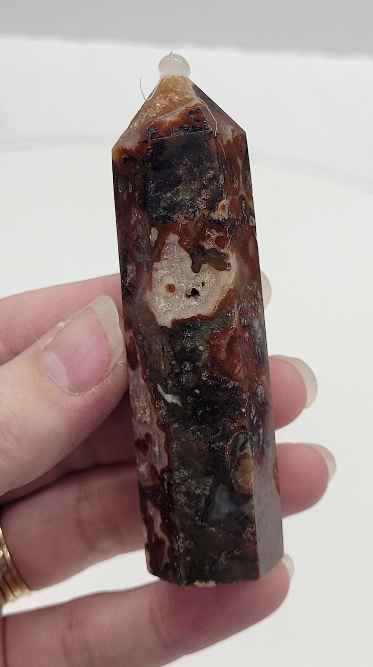 Red Moss Agate tower