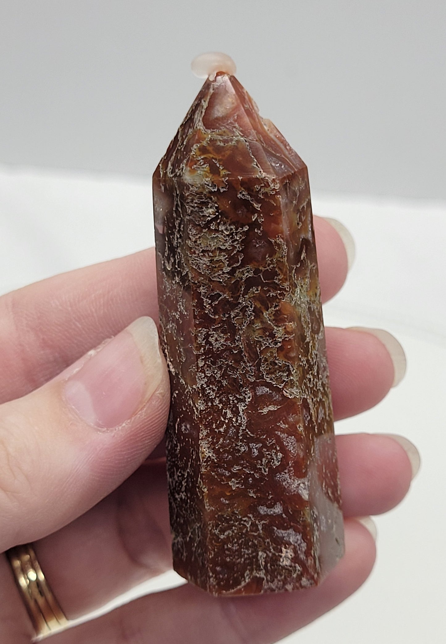 Red Moss Agate tower