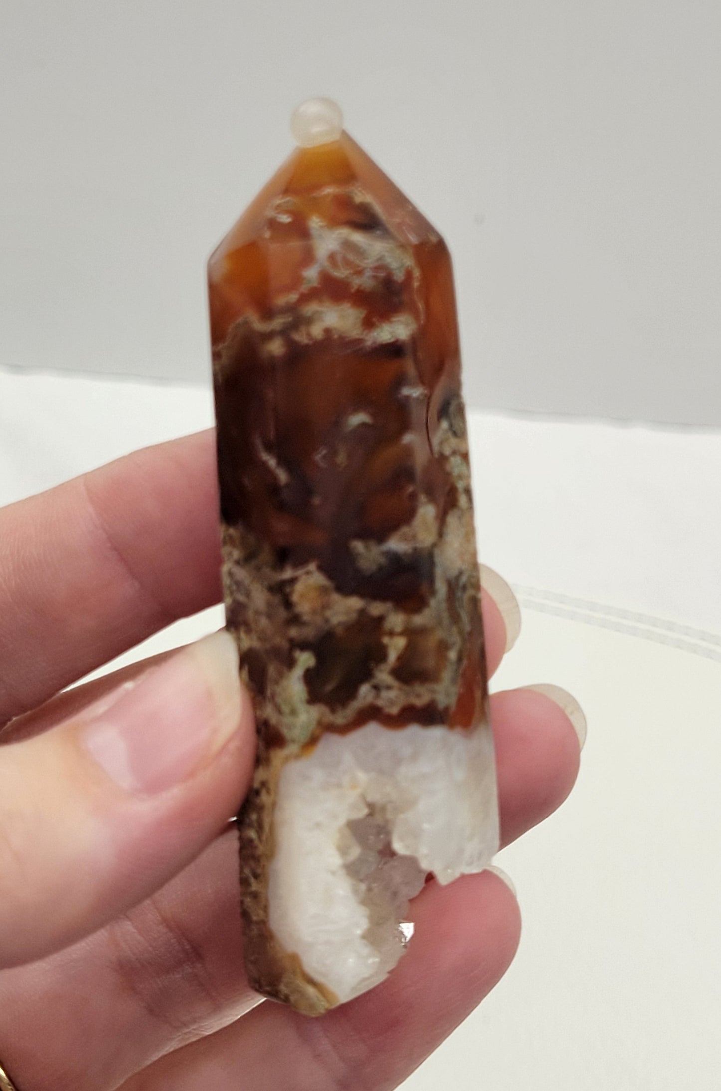 Red Moss Agate tower
