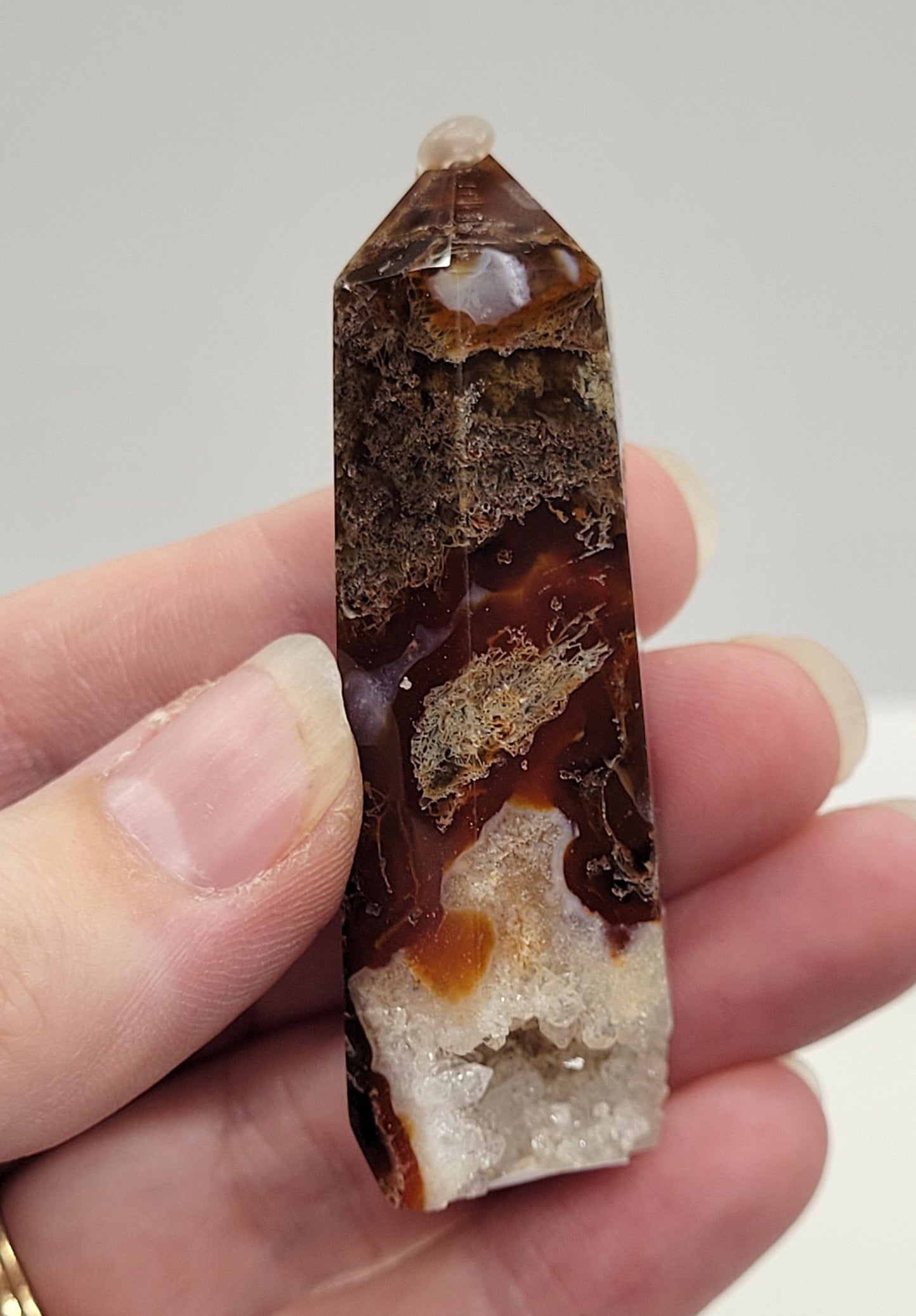 Red Moss Agate tower