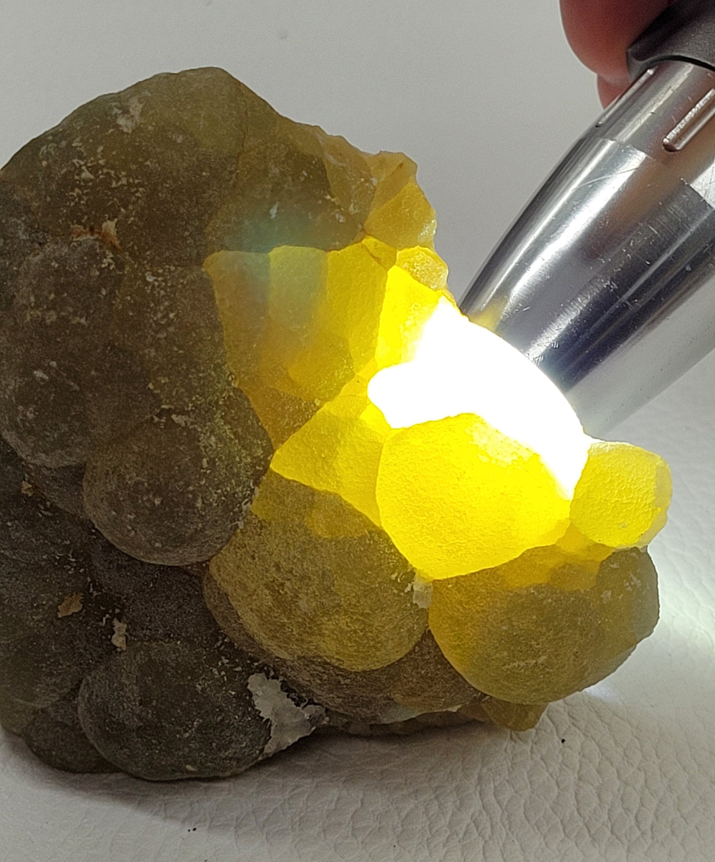 Yellow Bubble Fluorite - China