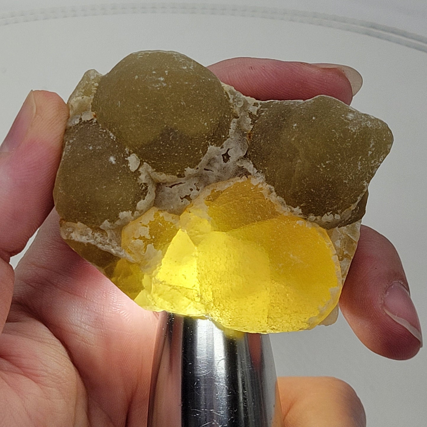 Yellow Bubble Fluorite - China