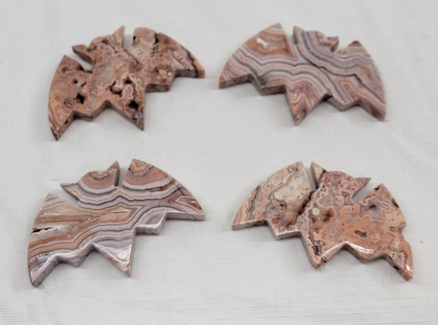 Bat - Pink Crazy Lace Agate