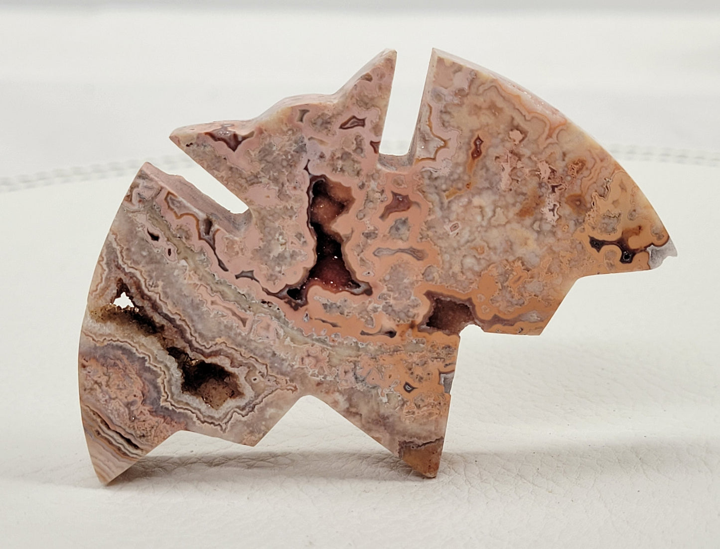 Bat - Pink Crazy Lace Agate