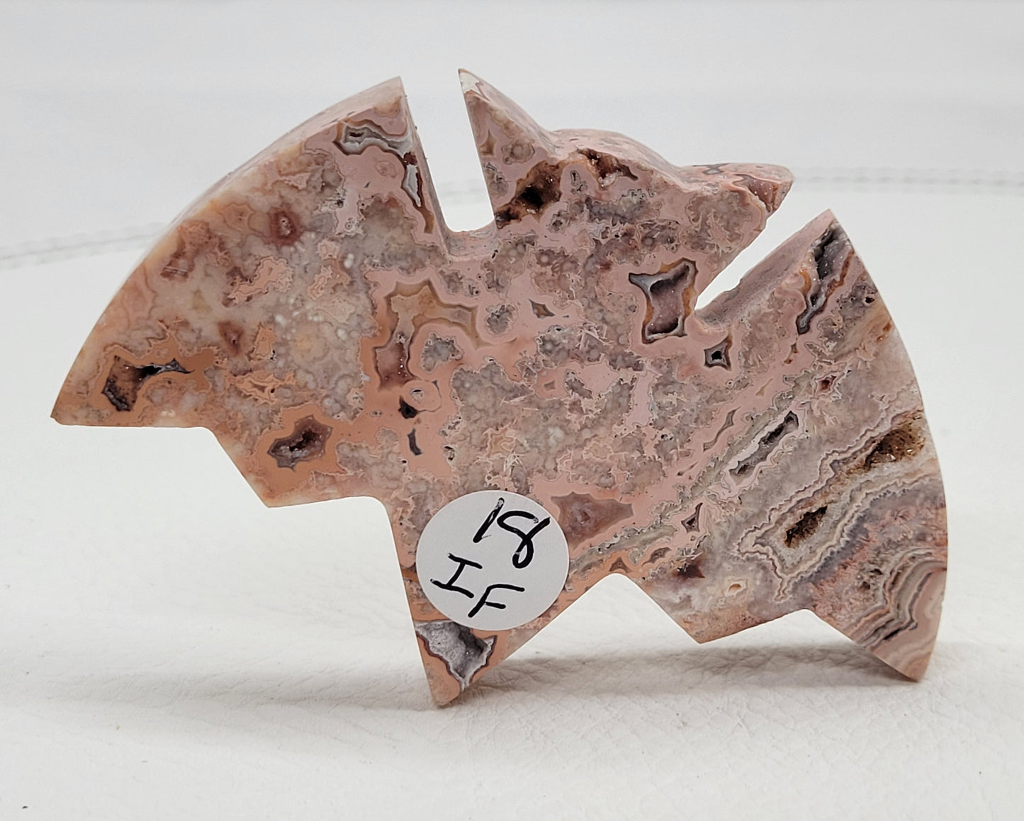 Bat - Pink Crazy Lace Agate