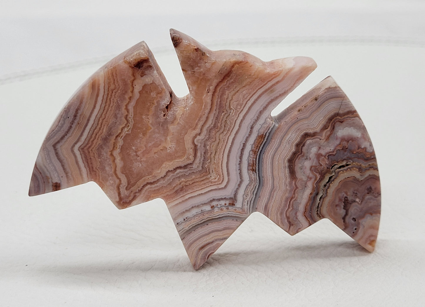 Bat - Pink Crazy Lace Agate