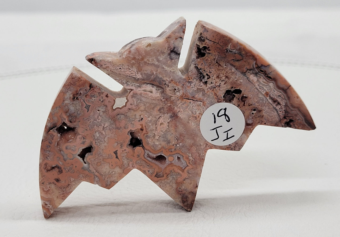 Bat - Pink Crazy Lace Agate