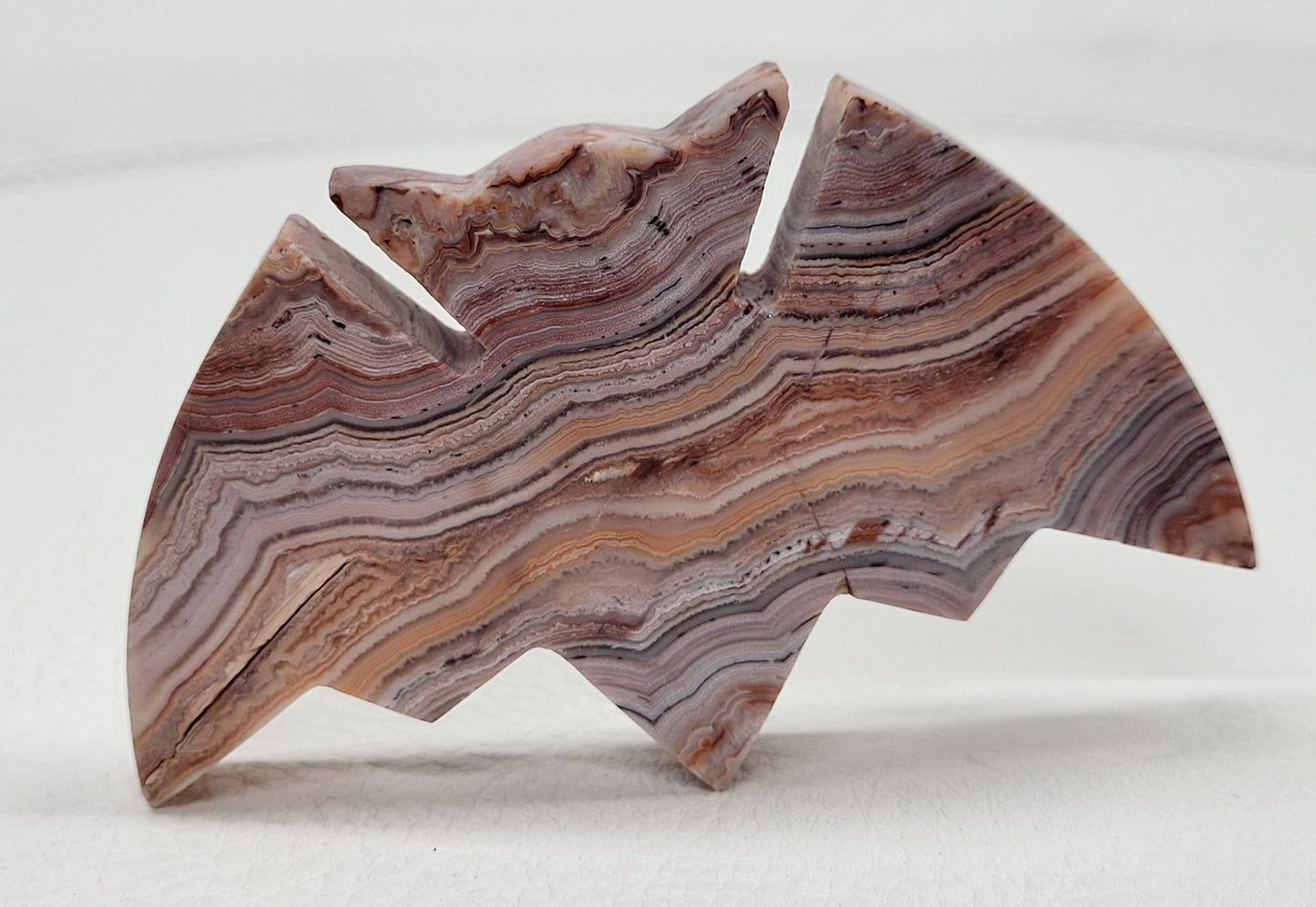 Bat - Pink Crazy Lace Agate