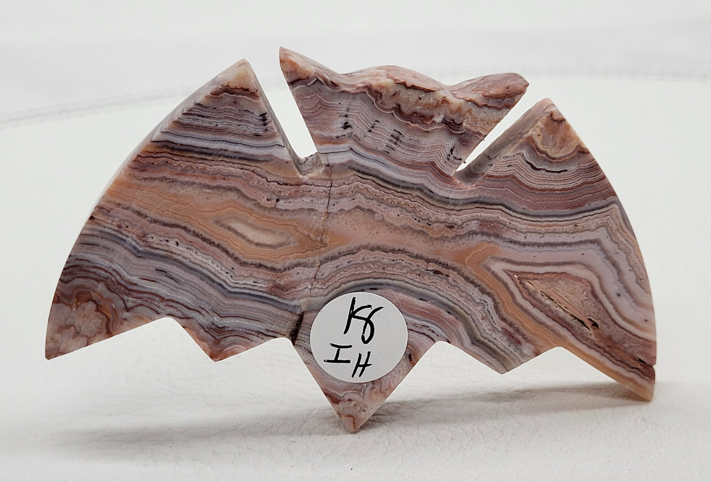 Bat - Pink Crazy Lace Agate