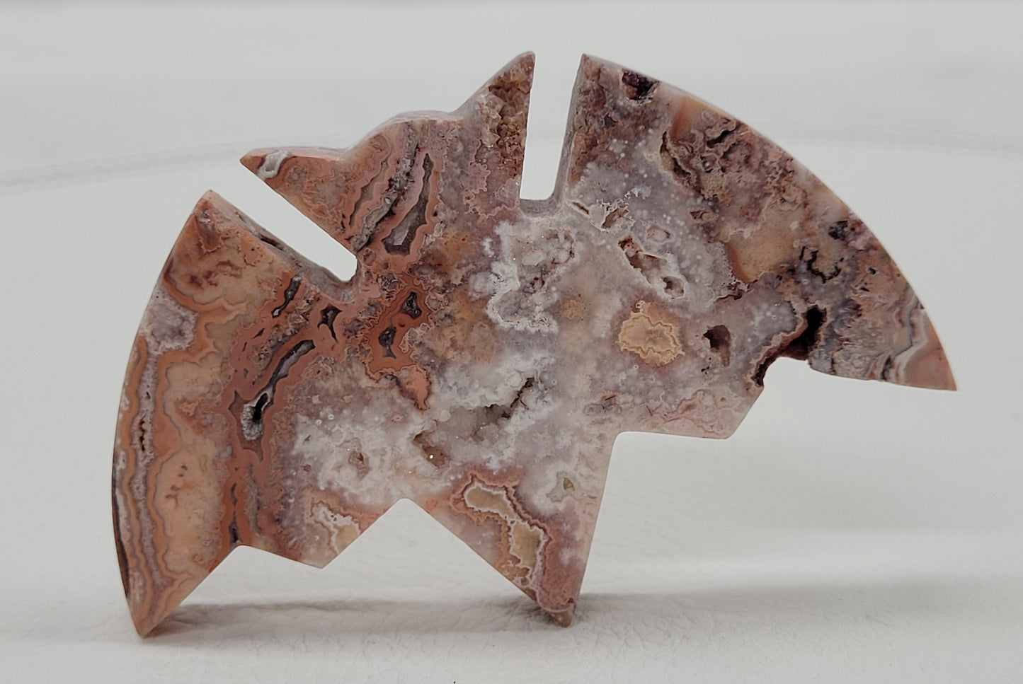 Bat - Pink Crazy Lace Agate
