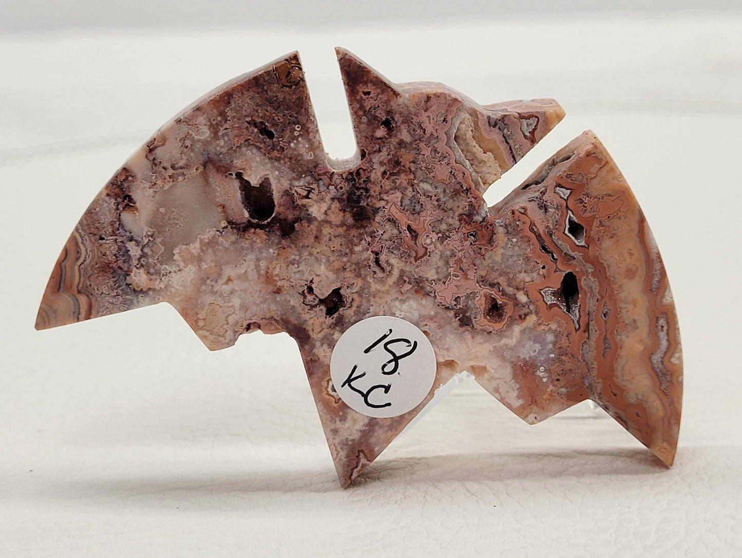 Bat - Pink Crazy Lace Agate